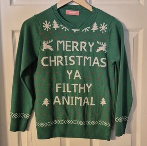 Girls Camii Mia Christmas Sweater with Festive Print Sz XL